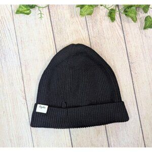 Rapha Logo Beanie Uni-Size Ribbed Knit Cuffed BLACK